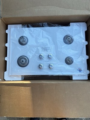 KitchenAid Gas Cooktop Schott Ceran Glass White 30  KGCC506RWW07