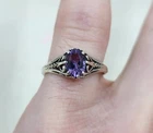 925 Sterling Silver Vintage Amethyst Ring Size 6.75
