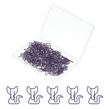 50pcs Paper Clip, Cat Shape Paper Clip Small Cute, 31mm, Purple