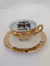 Vintage Made In Germany Kronester Bavaria 22 Karat Gold Over Porcelain Tea Cups