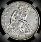 1858 Seated Liberty Silver Half Dollar 50C - NGC AU50 -