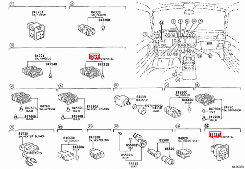 Genuine Toyota LandCruiser HDJ80 HDJ79 HDJ78 GRJ79 Front Rear Diff Lock Switch - Picture 13 of 20