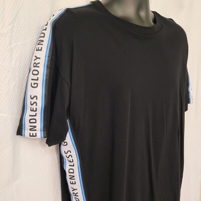 Zara NWT Endless Glory Men's Black Pullover Short Sleeve T Shirt Size Large 