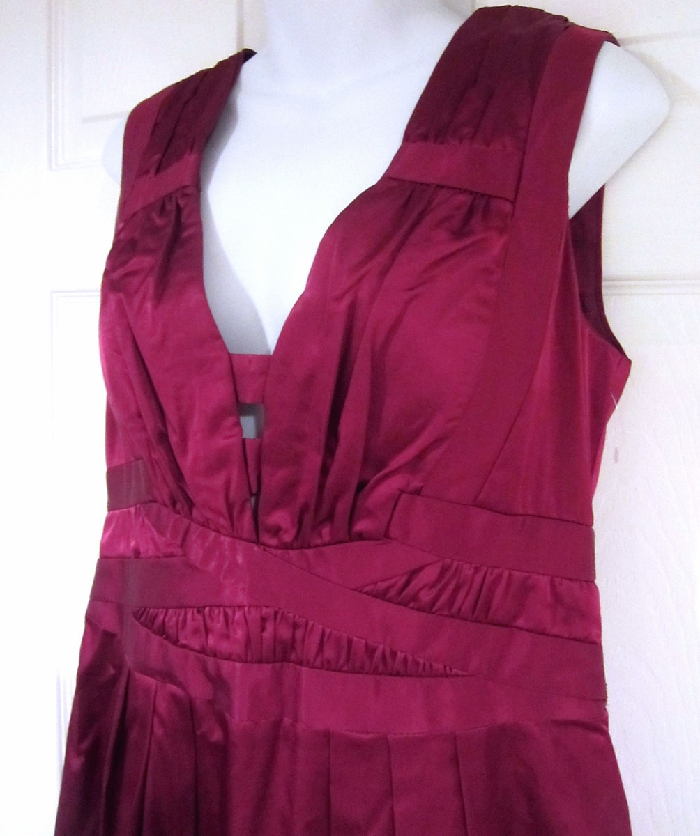 Robe Cocktail Fourreau Nanette Lepore Sultry Nights, Taille 12 Rose Fuchsia, Satin Viscose - Neuf Sans étiquette