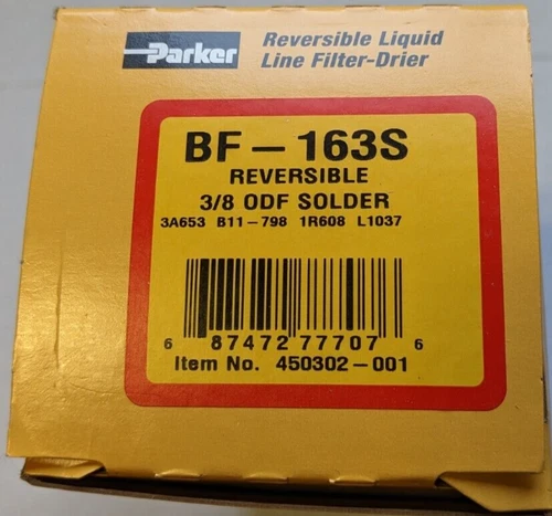 Parker Reversible Liquid Line Filter-Drier BF-163S 3/8 ODF Solder   