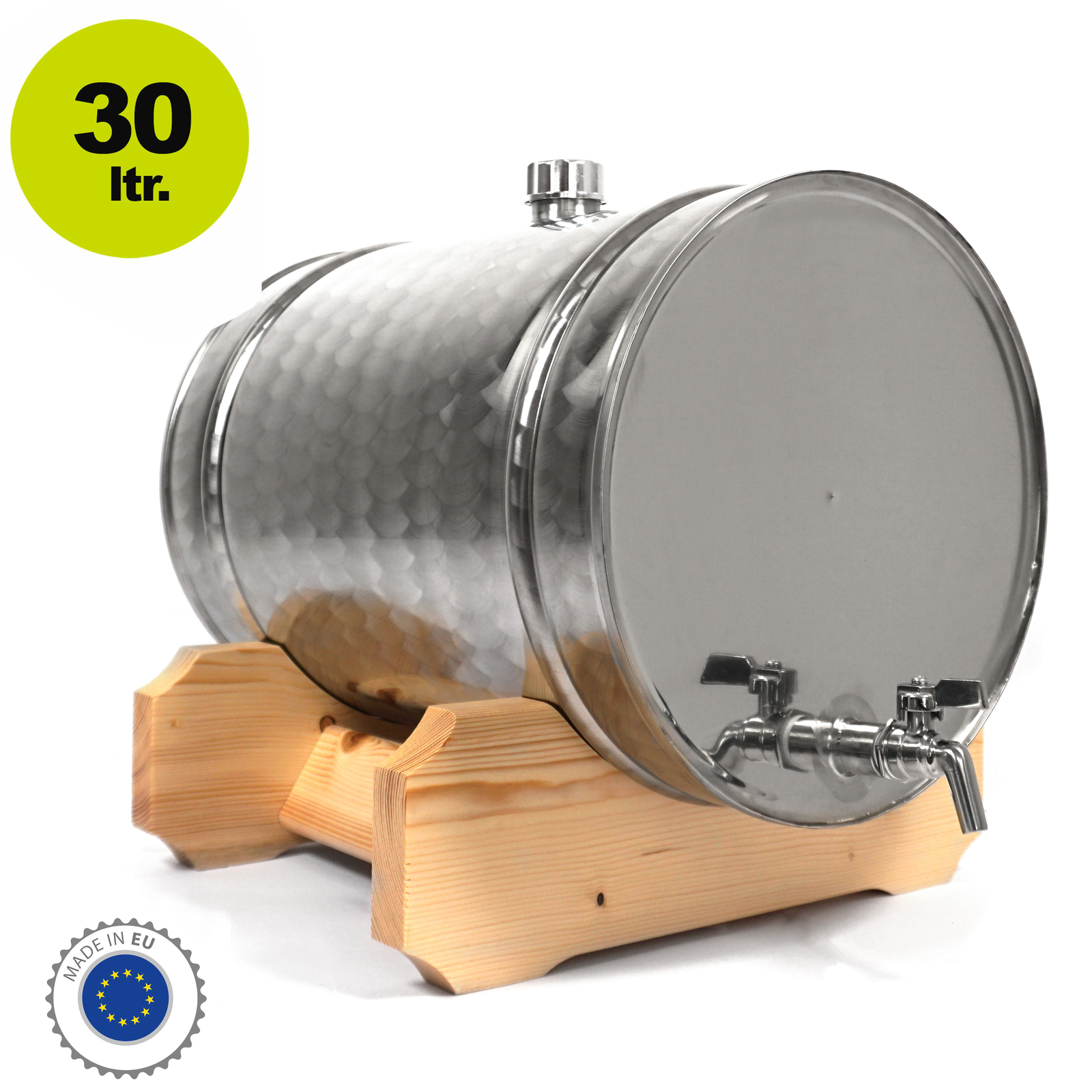 Edelstahlfass liegend 30 Liter Speiseöl-Behälter Lagerbehälter Schnapsfass