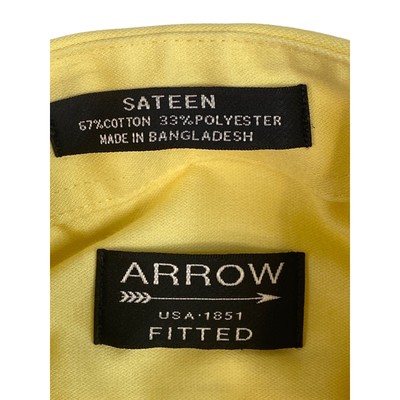 Arrow Men's Fitted Wrinkle Free Dress Shirt 14 1/2 32/33 S