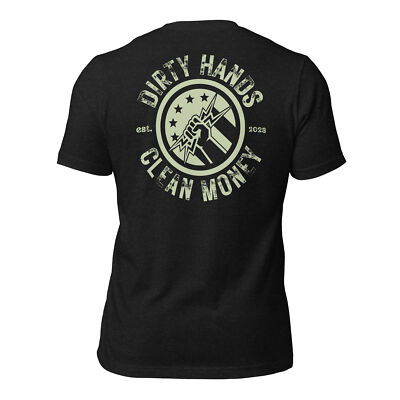 Dirty Hands Clean Money Electrician T-Shirt Blue Collar Shirt 