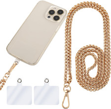 Metal Phone Chain Holder, Universal Cell Phone Crossbody Neck Lanyard with Tethe