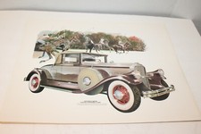 SET OF SIX PAUL MELIA AUTOMOBILE PRINTS for GENERAL TIRE PROMOTION in ENVELOPE