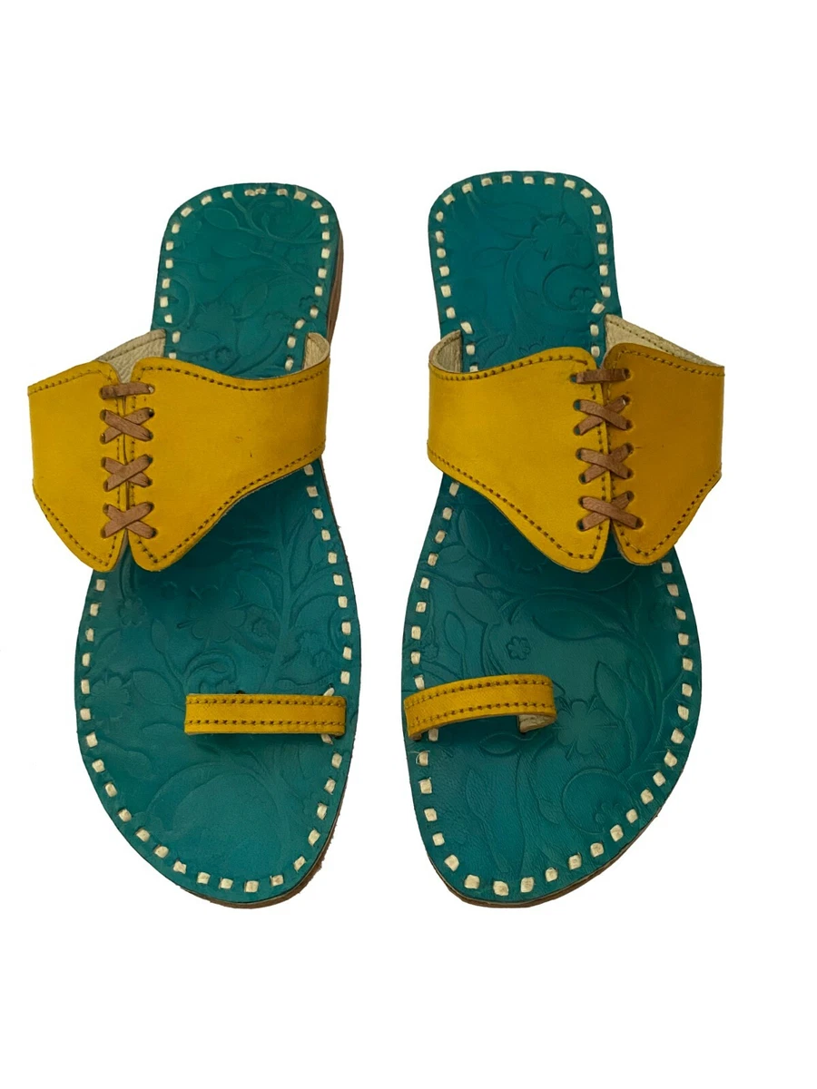 Womens Leather sandals Ladies Slippers Handmade Flats Indian Style Shoes Slides