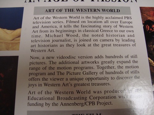 ART OF THE WESTERN WORLD: AN AGE OF PASSION/AN AGE OF REASON Laserdisc like new - Picture 3 of 4