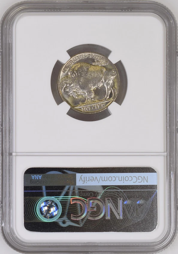 :1920-P 5C INDIAN-HEAD BUFFALO NICKEL SHINY-LUSTROUS NGC-MS-65 R5 HIGHEST-GRADES - Image 2 of 2