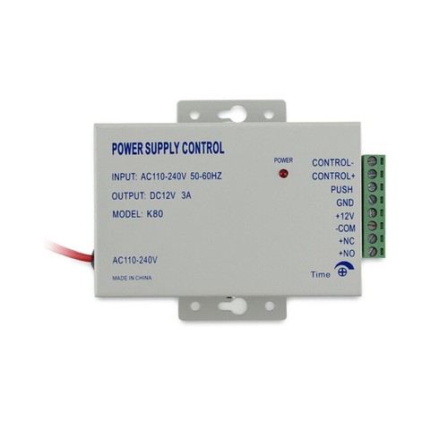Sistemas de entrada de puerta con teclado RFID de metal 600 lb cerradura + fuente de alimentación + botón de salida + tarjetas - Imagen 9 de 10