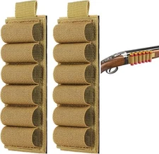 2pcs Tactical 6 Rounds Buttstock Ammo Pouch Carrier 12/20GA Shotgun Shell Holder