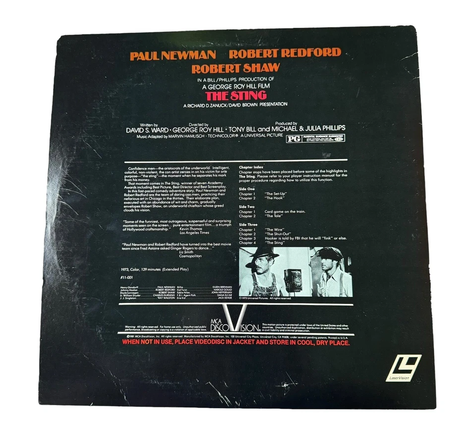 The Sting-Laserdisc-MCA Disco Vision Extended Play - Paul Newman, Robert Redford Foto 3 de 4