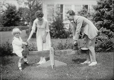 Black and White Photo Family Time on Teeter Totter  8x10 Reprint Photo  -14
