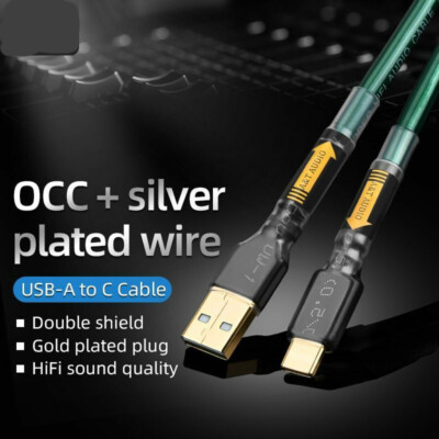 6N OCC Silver Plated Hifi USB Cable High Quality Type A-B C-B A-C Dac Digital