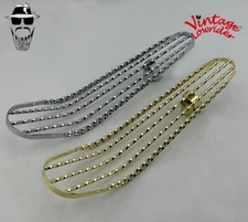 ORIGINAL Vintage Lowrider All SQUARE Twisted Bicycle Seat PAN in Chrome or Gold.