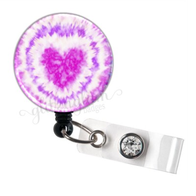 Tie Dye Badge Holder With Lanyard & Retractable Reel – ID Card Holder For Nurses, Teachers, Office Staff - View #4
