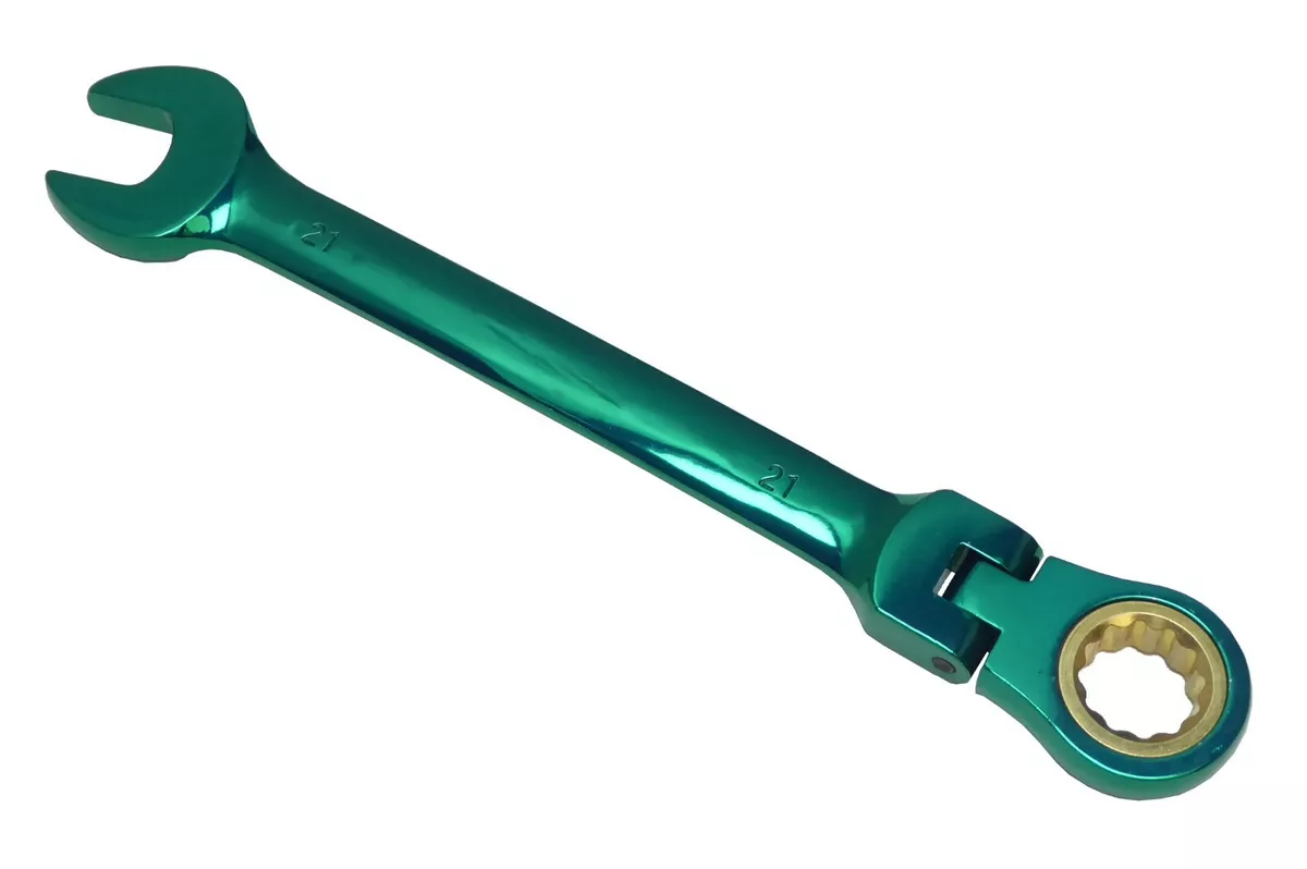 21mm Green Finish High Quality Ratchet Mechanism Flexible Ratchet Spanner