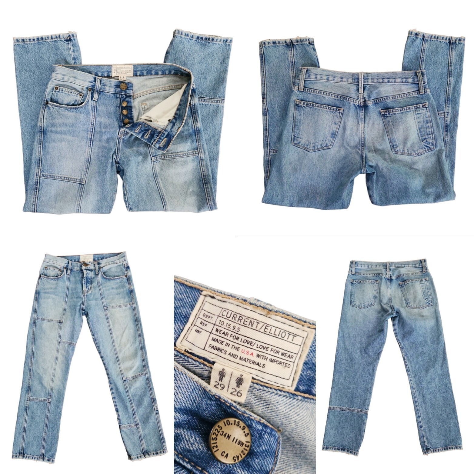 Current Elliott Jeans The Patchwork Cross Over Bl… - image 1