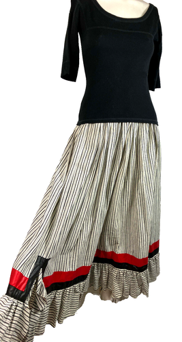 ADORABLE 70s Geoffrey Beene Bag Neiman Marcus Summer Stripe Skirt + Scoop Top