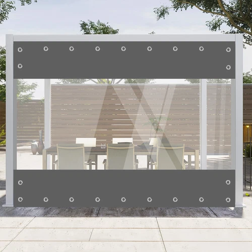 Outdoor Klar PVC Plane Vorhang Wasserdicht Schwerlast Terrasse Regenfest Vorhang USA - Bild 3 von 25