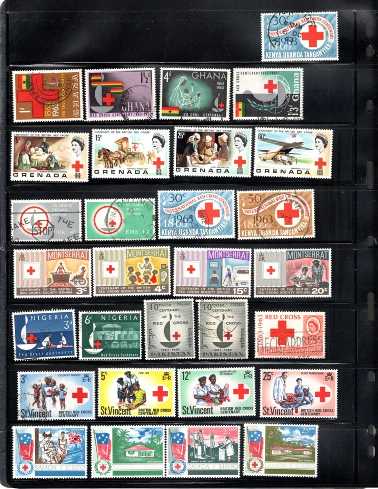 RED CROSS 1963 OMNIBUS ISSUES MINT AND USED -SEE SCANS-STAMPS ONLY A FEW 1970 - Image 3 of 4