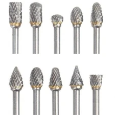 10PCS/Set 1/8'' Shank TCT Carbide Point Burr Die Grinder Rotary Drill Bits