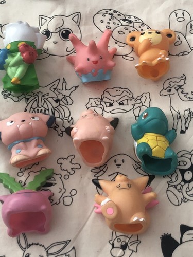 VINTAGE ORIGINAL POKÉMON FINGER PUPPET FIGURES WITH POCKET MONSTERS BAG - Picture 2 of 12