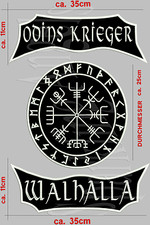 ODINS KRIEGER WALHALLA Vegvisir  Magische Kompass Von Wikingern Rückenpatch