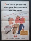 WW2 USA AMERICA FRIENDLY SOUTHERN PACIFIC NAVY WAR TROOPS PROPAGANDA POSTER 636