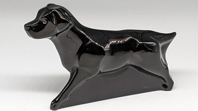 Baccarat　dog gold　　departmentstore Baccarat Crystal Glass Black Labrador Retriever Dog Figurine
