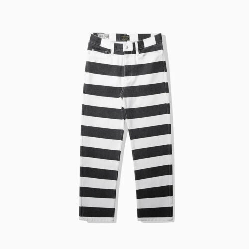 High Quality Heavyweight Cotton Men Striped Thick Canvas Pants Durable Casual - Picture 13 of 13