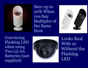 Fake - Real Looking: Dummy Security Camera - LED Light Home Businesses Security