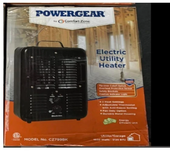 PowerGear Comfort Zone CZ799BK 1,500-Watt Electric Portable Utility Heater  | eBay