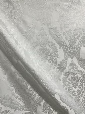 WHITE Damask Brocade Upholstery Drapery Fabric 110 in. Sold BTY