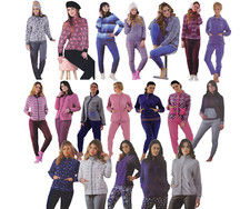 Pigiama donna invernale lungo in caldo pile aperto zip bottoni Liabel S M L XL