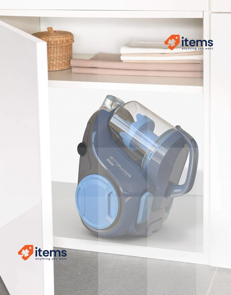 Rowenta Swift Power Cyclonic Home & Car - Bagless Vacuum Cleaner Blue Compact - Image 2 of 4