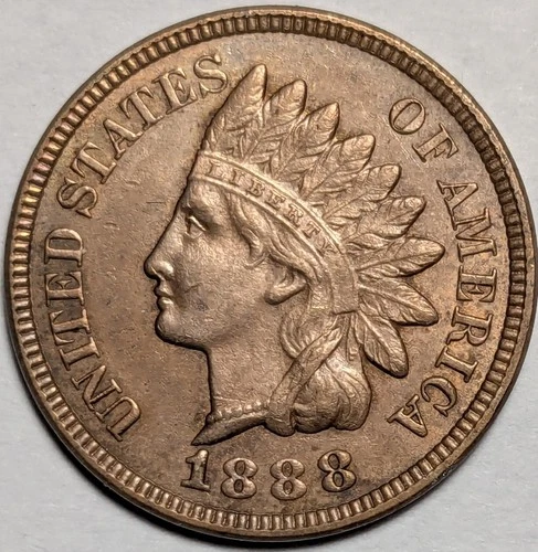 1888 indian head penny cent 1c - free shipping