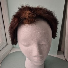 Real Mink Fur Vintage Fascinator Headband c1950s 