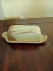Vintage Frankoma Pottery Prairie Green Butter Dish With Lid 4K