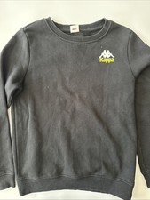 Kappa Sweatshirt Mens S Black White Logo Athleisure Sportswear Streetwear