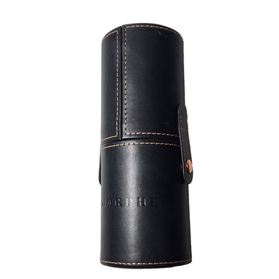 Morphe Rosé Away Black Cylinder Hardshell Travel Brushes Case 7'' Black Gold Snap