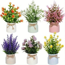 Fleurs artificielles d??coratives en pot pour espaces de vie collection 6 pi??