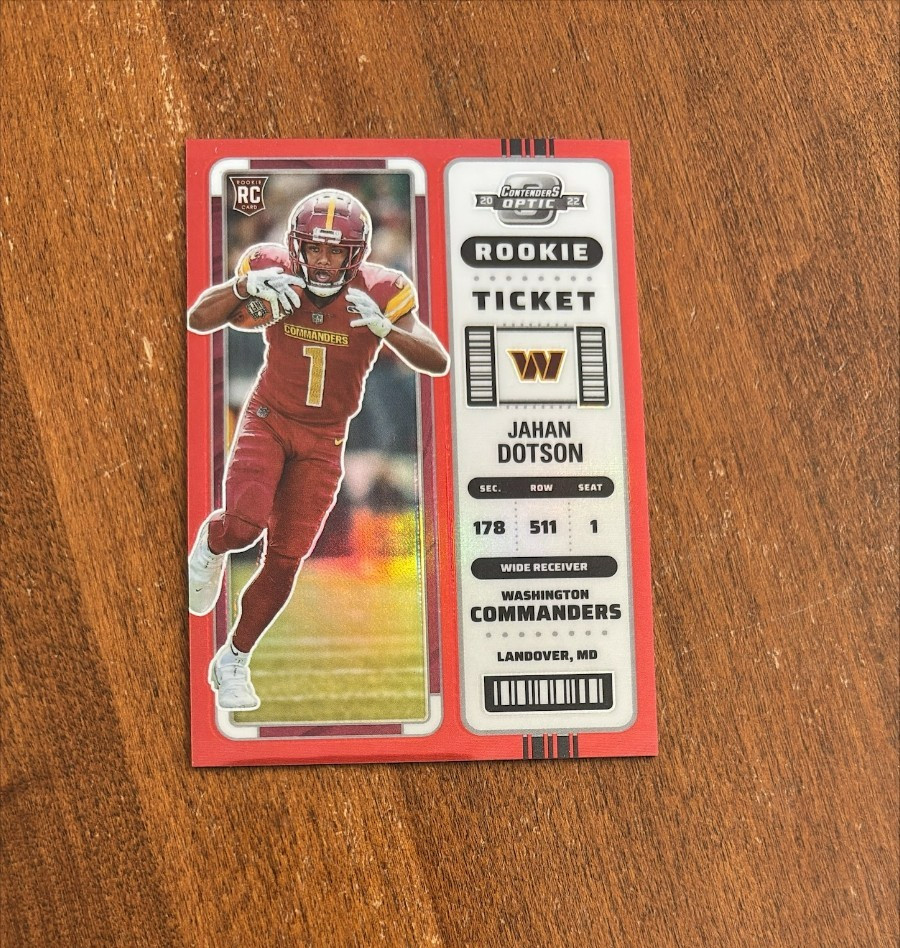 Jahan Dotson 2022 Contenders Rookie Ticket Red Prizm Penn State Falcons /175 RC