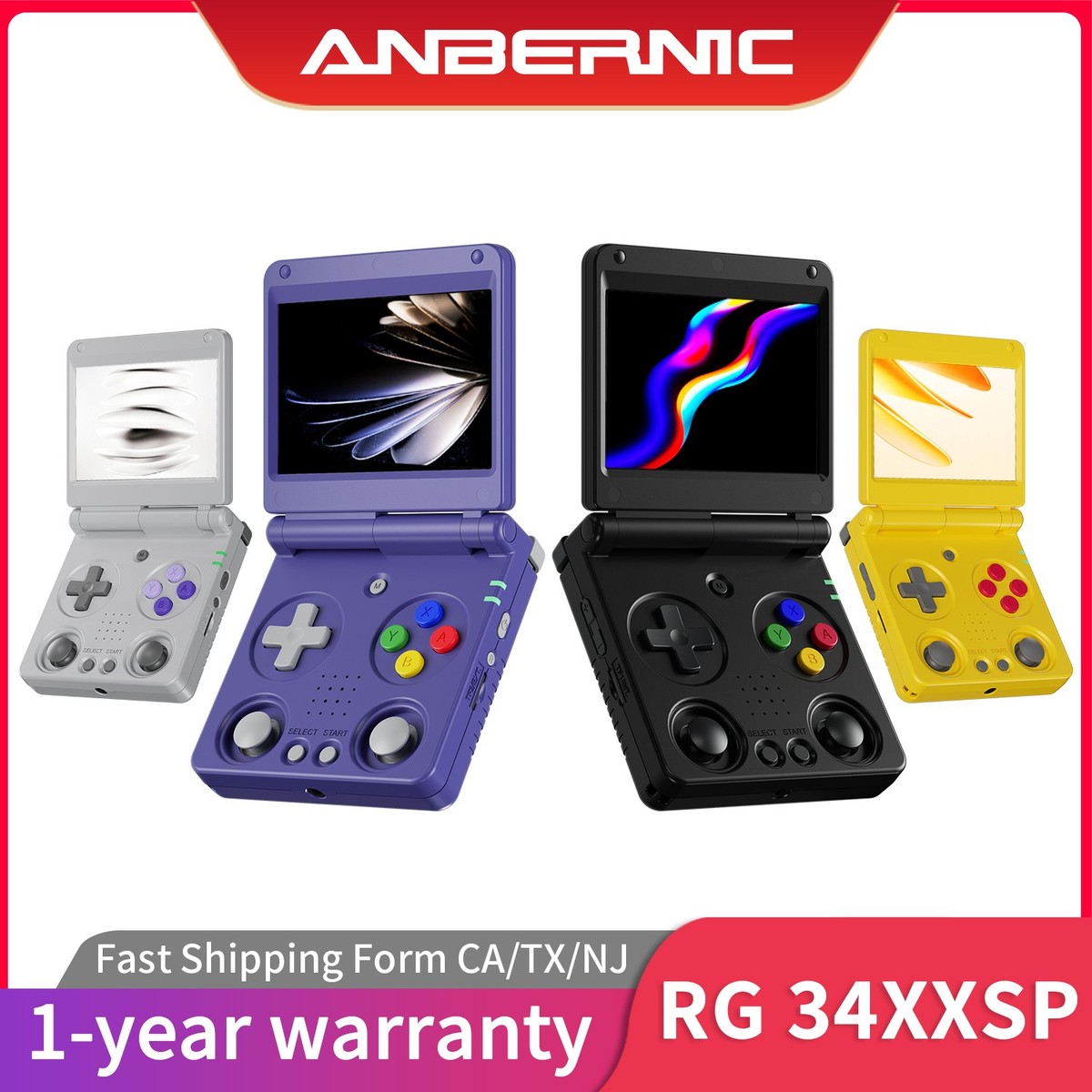ANBERNIC RG 34XXSP ブラック 🎮Game On: RG 34XXSP Debuts Now！