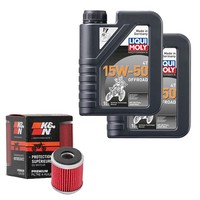 K&N ÖLfilter Set Liqui Moly 15W-50 Off. 2L FüR Yamaha WR 250 R DG20 Bj.2015