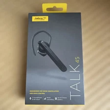 Jabra Talk 45 Black Bluetooth Headset HD Voice Noise Cancellation Hands-Free